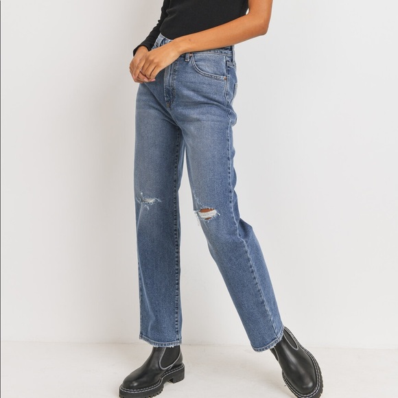 JUST BLACK DENIM DAD JEAN - Picture 1 of 5